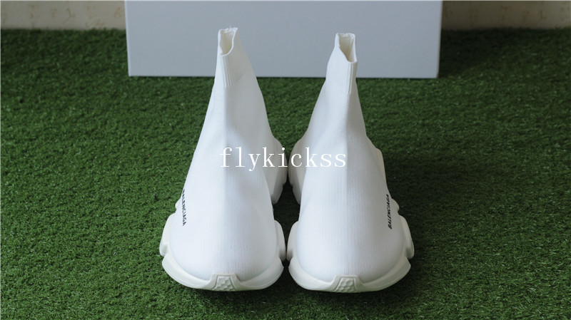 Update Version Balenciaga Speed Trainer Sock Race Runners All White